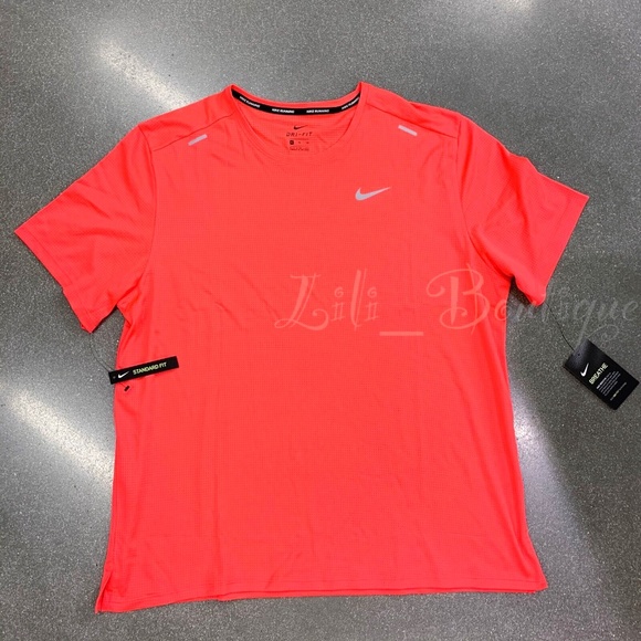 Nike Men's Dri-FIT Elevate Running Training Top Tee CK0479-644 Red Orange Size L - Picture 1 of 12
